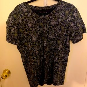 The Library Men’s Graphic T Shirt Vintage Blue Gold Sun God Astrology Sz L